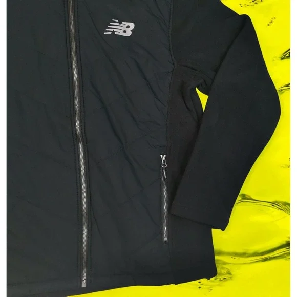 New Balance Fleece Black Men's Jacket Insulated Size M PIT TO PIT 22 IN NWT - Picture 4 of 8